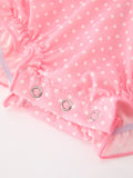 Pink Ballet Embroidery Bow Bubble Romper - 13