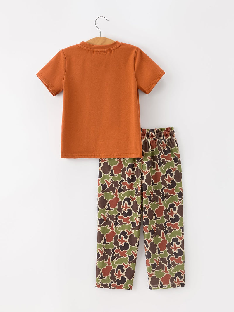 Duck Camo Embroidered Duck Boy Pant Set - 2