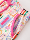 Back to School Print Girl Short Set Scallop Hem - 16