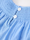 Blue Fall Thanksgiving&Halloween Pumpkin Smock Embroidery Lace Baby Girl Dress - 10