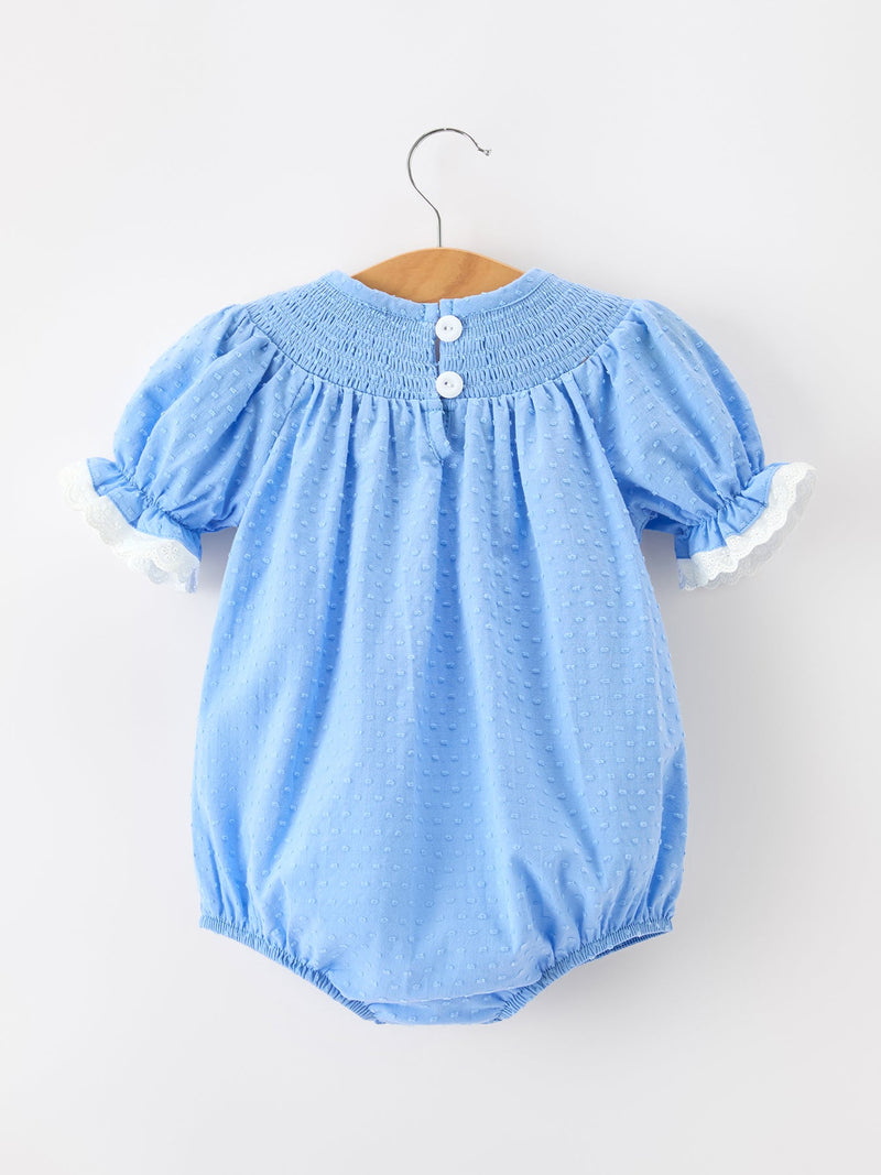 Halloween Thanksgiving Pumpkin Smocked Bubble Romper - 2