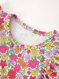 Hot Pink Bow Floral Girl Dress - 3