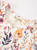 Fall Floral Puff Sleeve Ruffle Girls Dress - 3