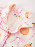 Halloween Thanksgiving Pumpkin Bow Fur Pajama Set - 9