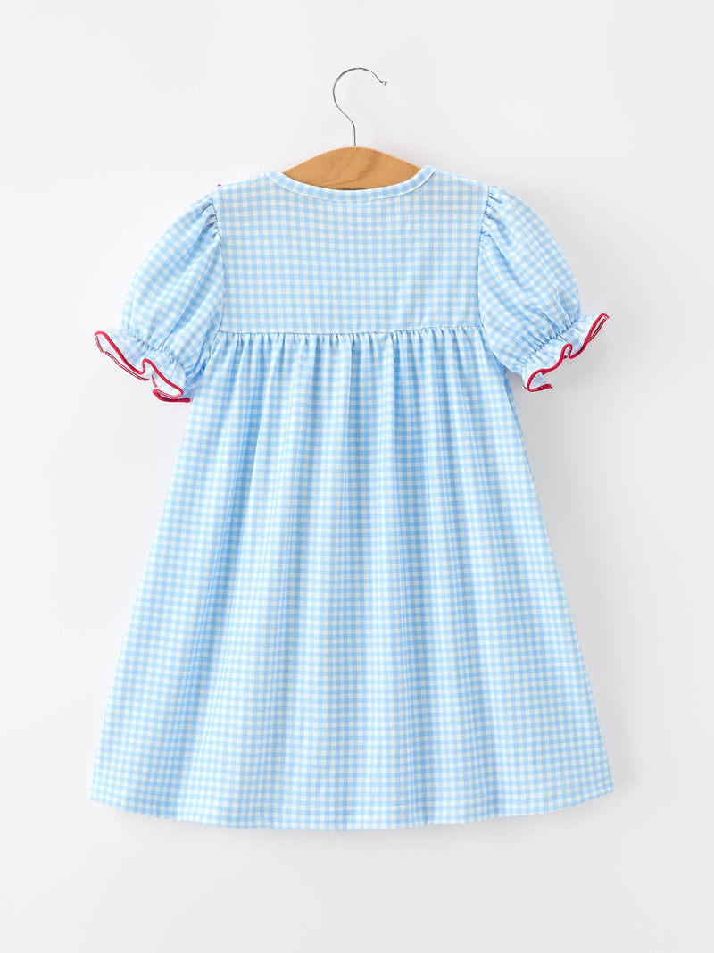 Christmas Santa Bow Plaid Girls Dress - 2