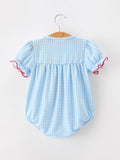 Christmas Santa Bow Plaid Girls Bubble Romper - 2