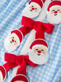 Christmas Santa Bow Plaid Girls Bubble Romper - 4