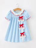 Christmas Santa Bow Plaid Girls Dress - 1