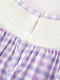 Halloween Ghost Plaid Bow Scallop Girls Dress - 5
