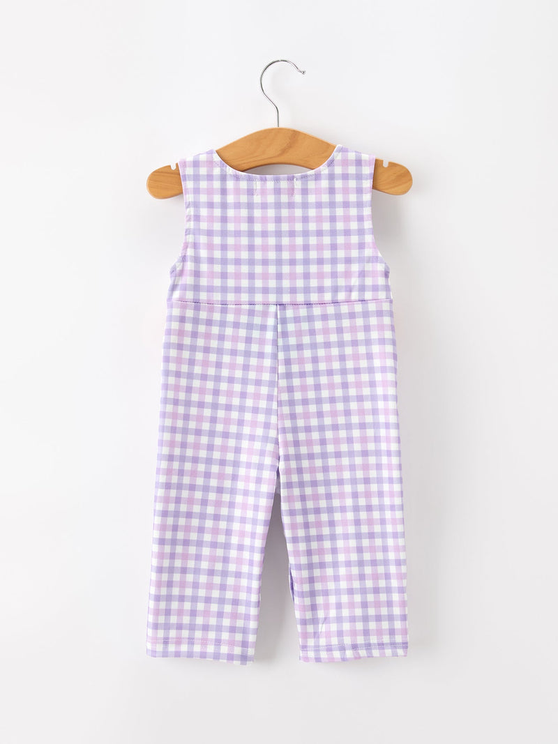 Halloween Ghost Plaid Smocked Baby Boy Romper - 2