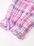 Halloween Plaid Bat Smocked Girls Romper - 5