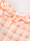 Halloween Pumpkin Plaid Girls Bloomer Set - 4