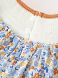 Fall Floral Smocked Girls Dress - 5