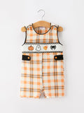 Halloween Plaid Boys JonJon Romper - 1