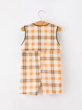Halloween Plaid Boys JonJon Romper - 2