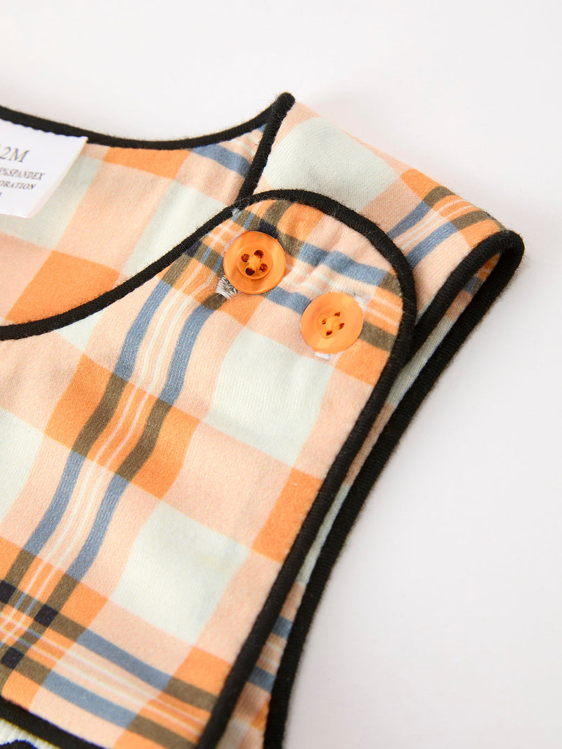 Halloween Plaid Boys JonJon Romper - 3