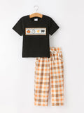 Halloween Plaid Boys Pant Set - 1