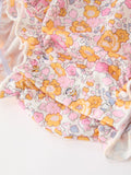 Halloween Pumpkin Floral Baby Bubble Romper - 4