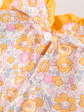 Halloween Pumpkin Floral Baby Bubble Romper - 5