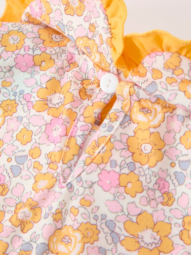 Halloween Pumpkin Floral Baby Bubble Romper - 5