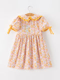 Halloween Pumpkin Floral Girls Dress - 2