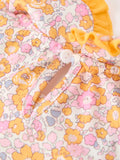Halloween Pumpkin Floral Girls Dress - 5
