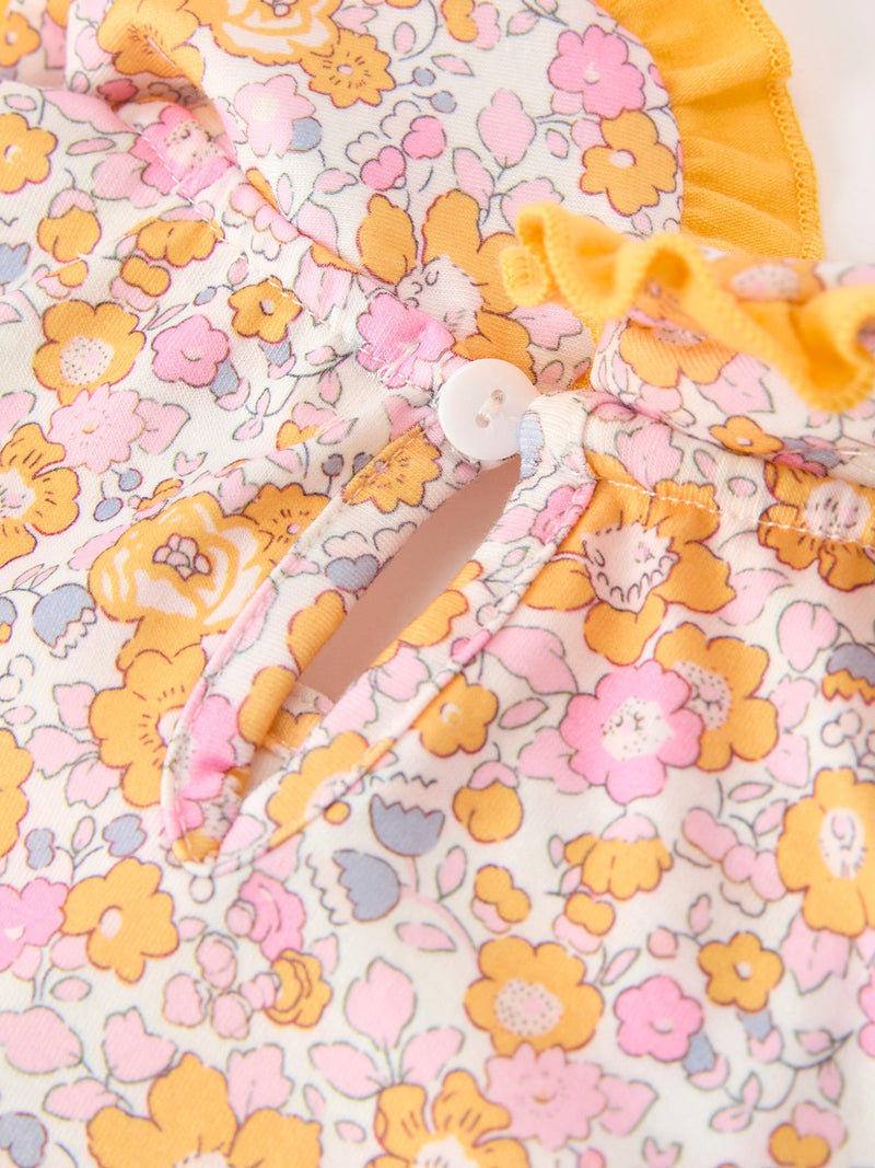 Halloween Pumpkin Floral Girls Dress - 5