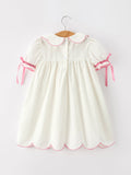 Pink Cross Bishop Christening Girls Dress - 2