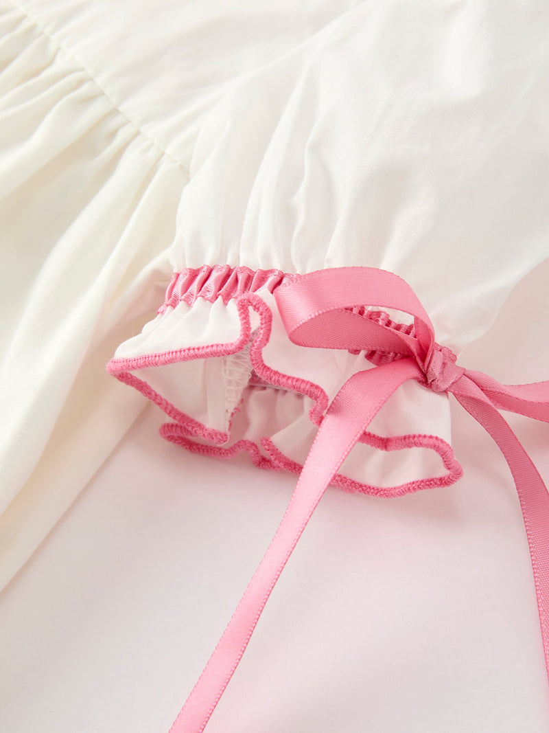 Pink Cross Bishop Christening Girls Dress - 4