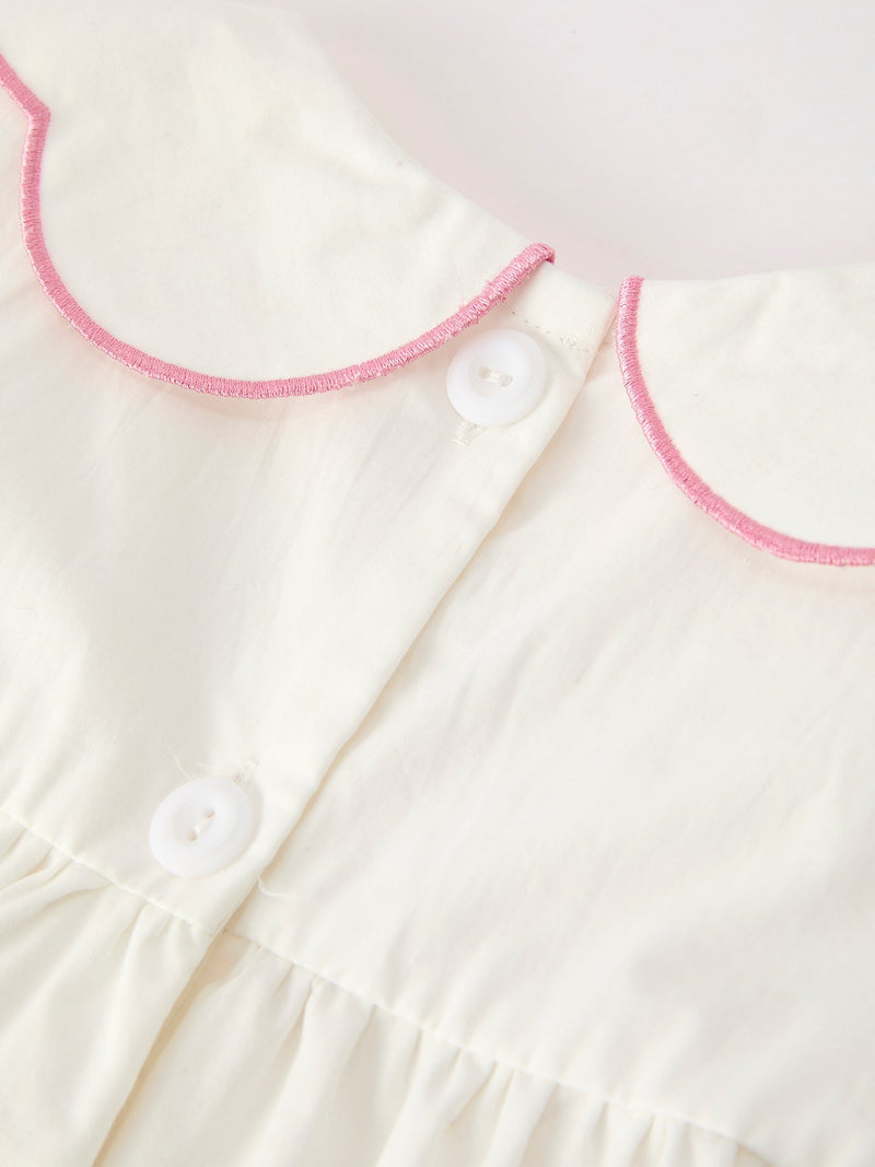 Pink Cross Bishop Christening Girls Dress - 5