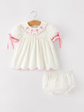 Church Christ Pink Cross Bishop Christening Girls Bloomer Set - 1