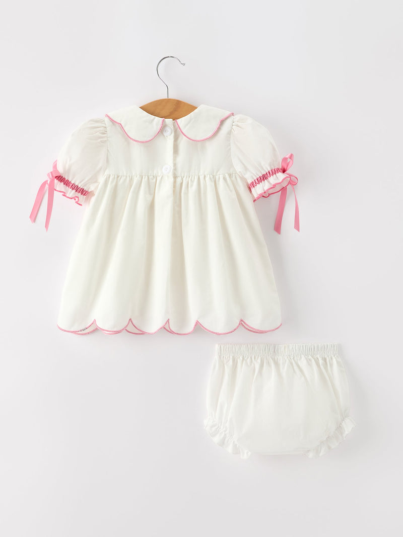 Church Christ Pink Cross Bishop Christening Girls Bloomer Set - 2