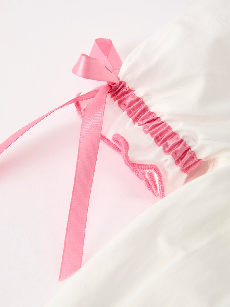 Church Christ Pink Cross Bishop Christening Girls Bloomer Set - 4