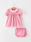Church Christ White Cross Bishop Christening Girls Bloomer Set - 1
