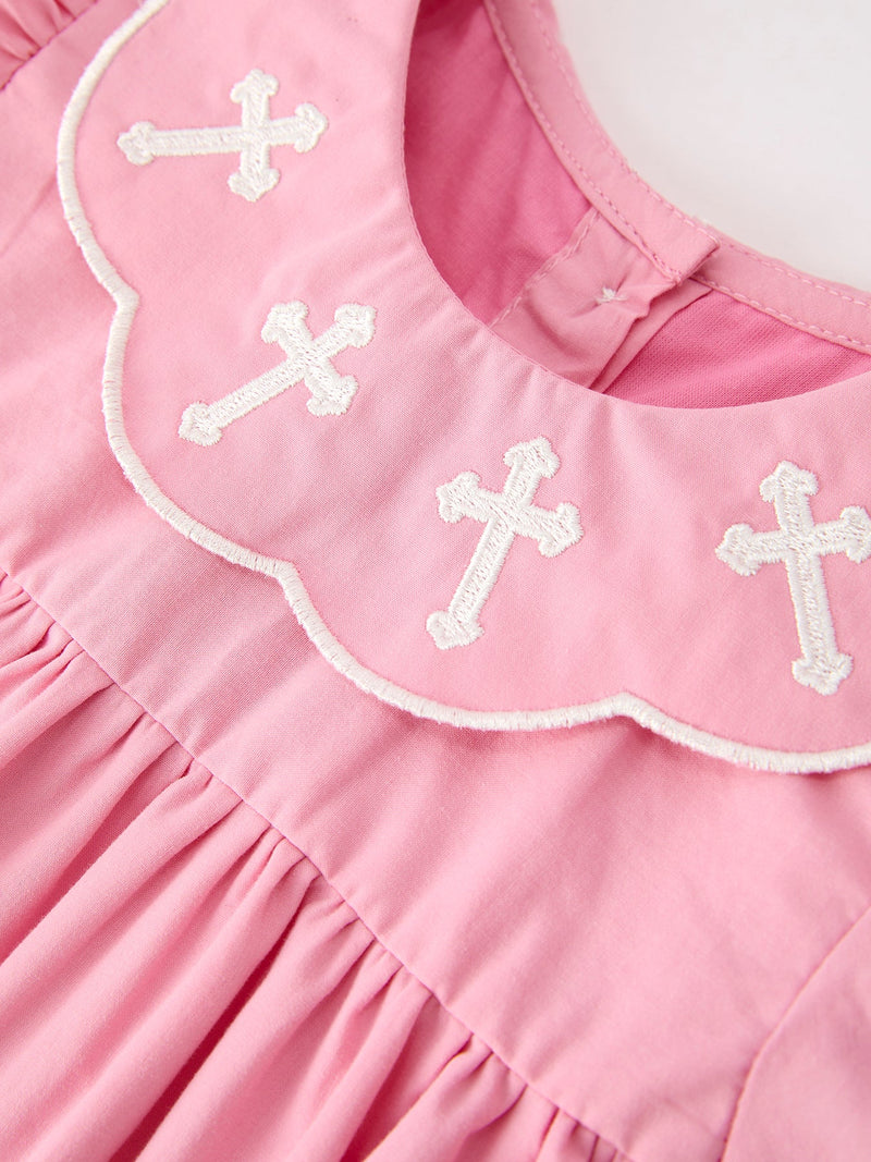 Church Christ White Cross Bishop Christening Girls Bloomer Set - 3