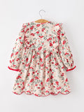Fall Floral Bow Girls Twirl Dress - 2