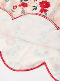Fall Floral Bow Girls Twirl Dress - 5