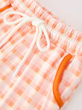 Halloween Pumpkin Plaid Boys Pants Set - 5