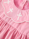 Church Christ White Cross Bishop Christening Girls Dress - 4