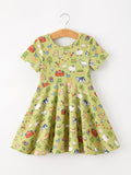 Countryside Farm Animal Pasture Twirl Girls Dress - 1