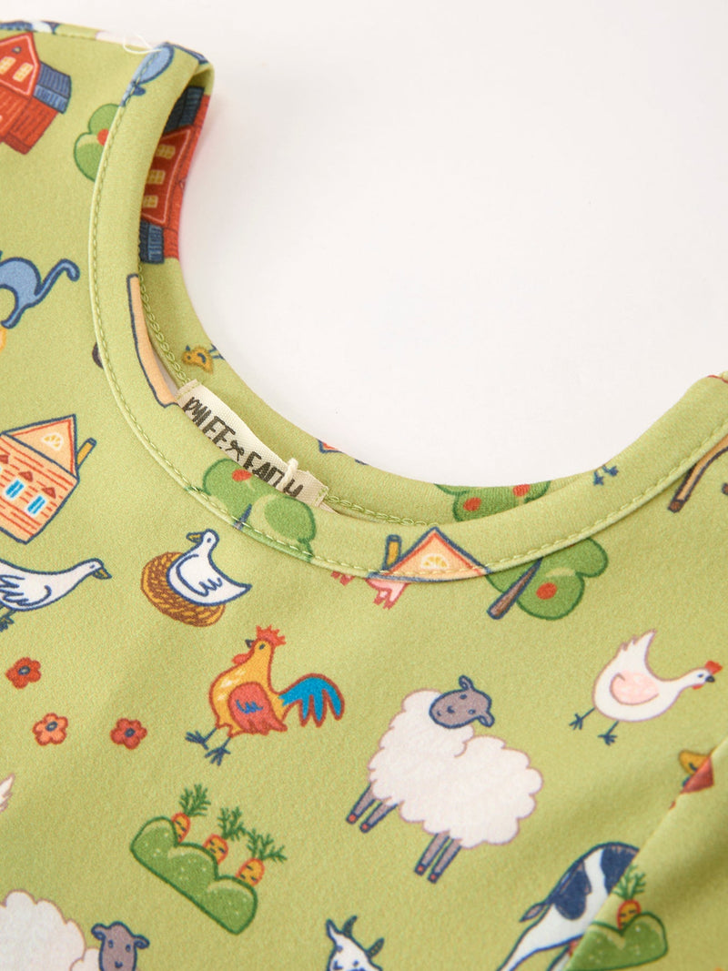 Countryside Farm Animal Pasture Twirl Girls Dress - 3