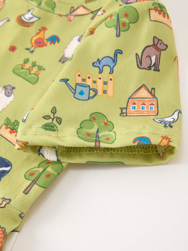 Countryside Farm Animal Pasture Twirl Girls Dress - 4