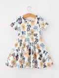 Watercolor Dog Breed Twirl Girls Dress - 2