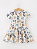 Watercolor Dog Breed Twirl Girls Dress - 1