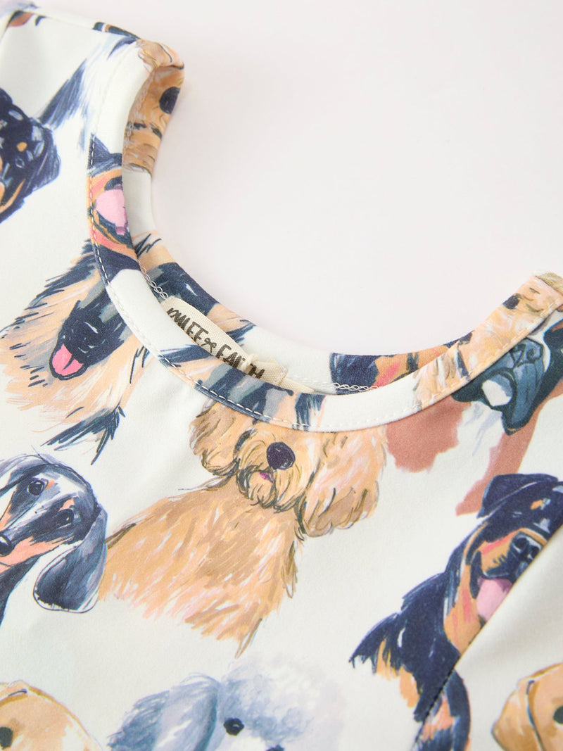 Watercolor Dog Breed Twirl Girls Dress - 3