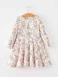 Pink Bow Reindeer Candy Cane Girls Twirl Dress - 2