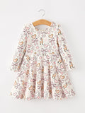 Pink Bow Reindeer Candy Cane Girls Twirl Dress - 1