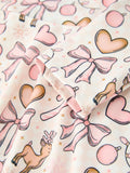 Pink Bow Reindeer Candy Cane Girls Twirl Dress - 4