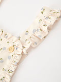 Girls Blue Floral Print Wide Leg Jumpsuit - 3