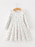 Fall Ballet Bow Girls Long Sleeve Twirl Dress - 2
